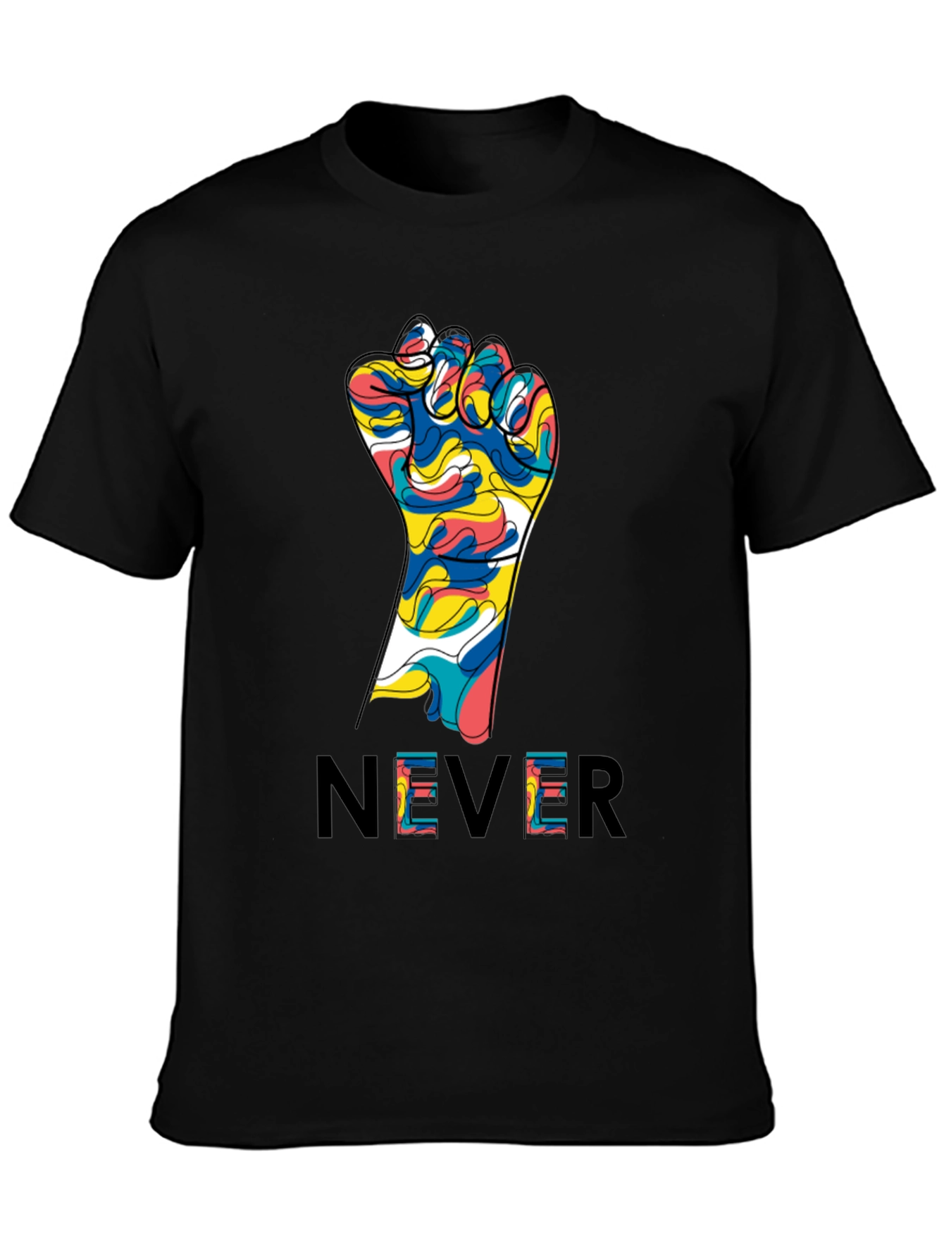 Never Give Up Fist Graphic Tee