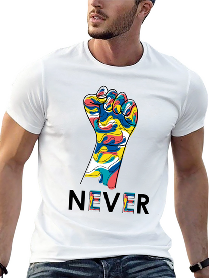 Never Give Up Fist Graphic Tee