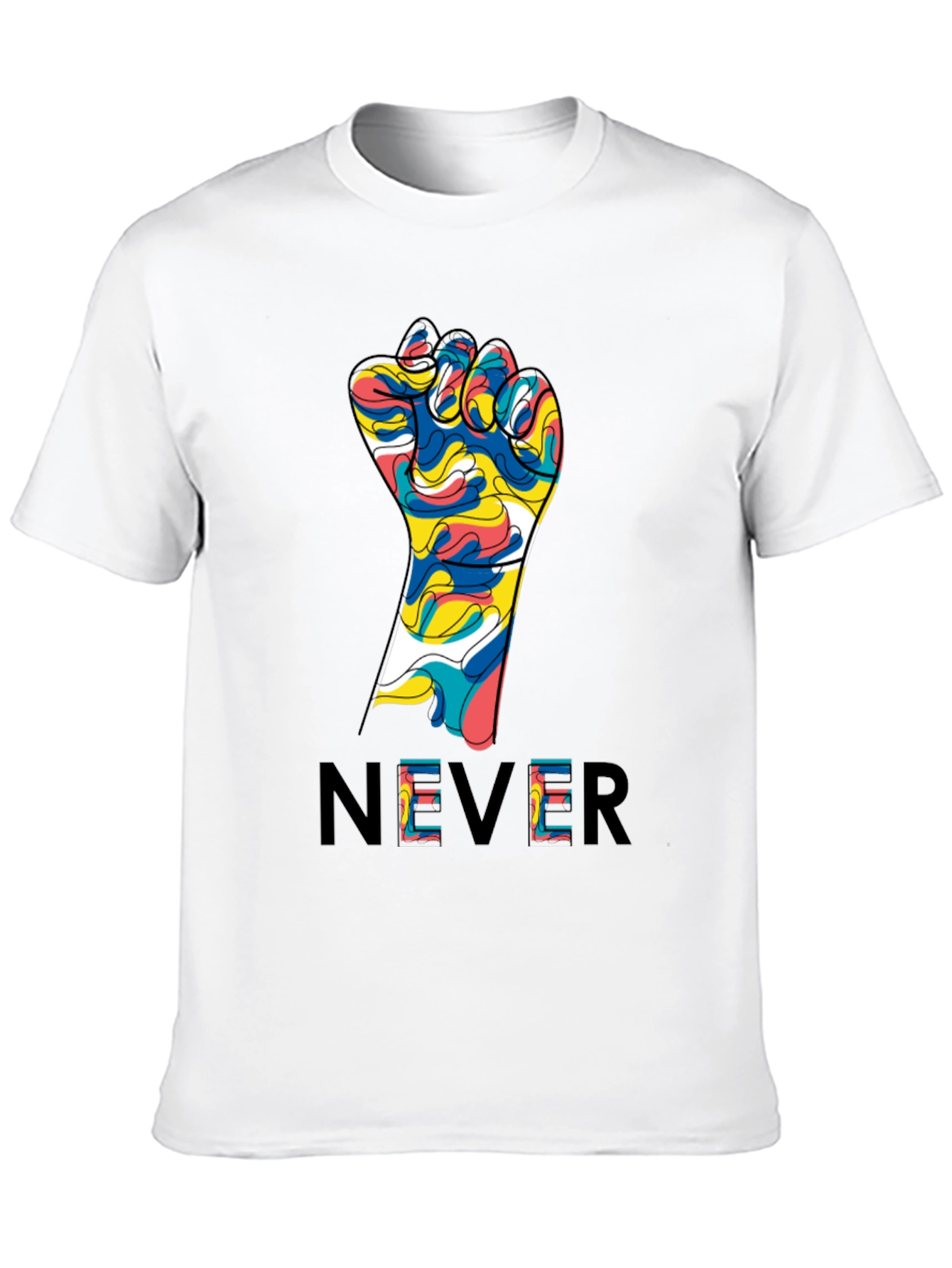 Never Give Up Fist Graphic Tee