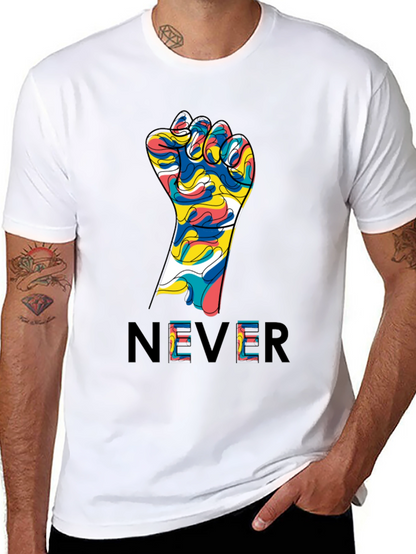 Never Give Up Fist Graphic Tee