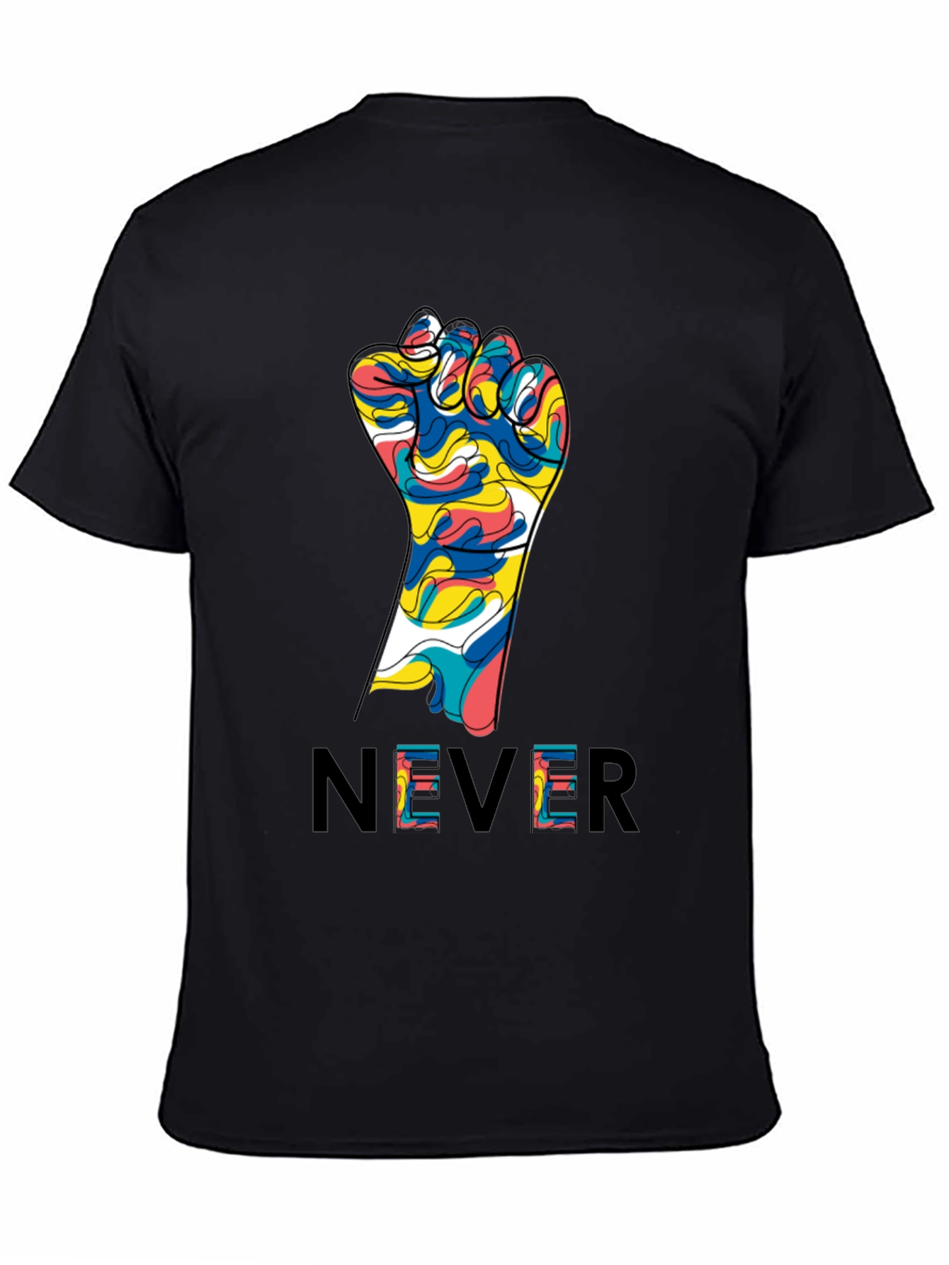 Never Give Up Fist Graphic Tee