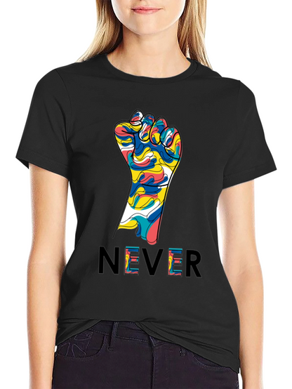 Never Give Up Fist Graphic Tee