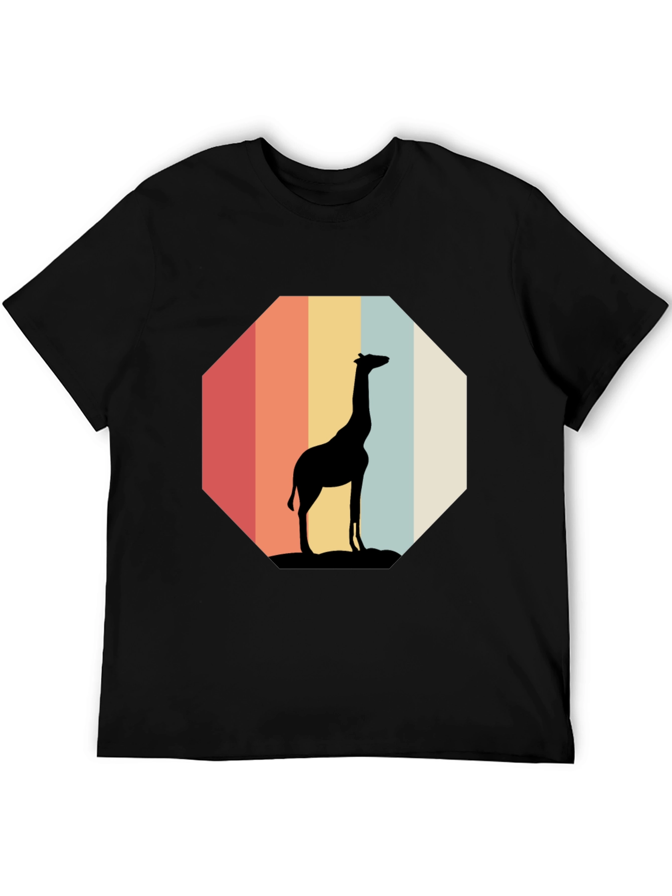 Giraffe Silhouette Retro T-Shirt