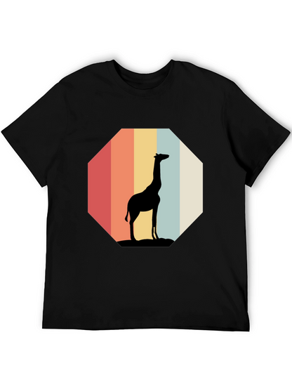 Giraffe Silhouette Retro T-Shirt