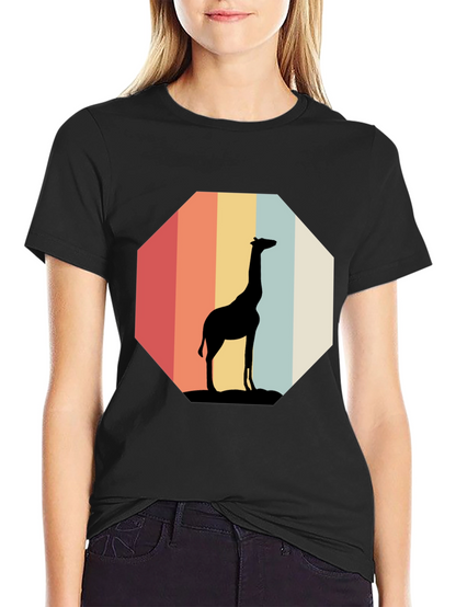 Giraffe Silhouette Retro T-Shirt