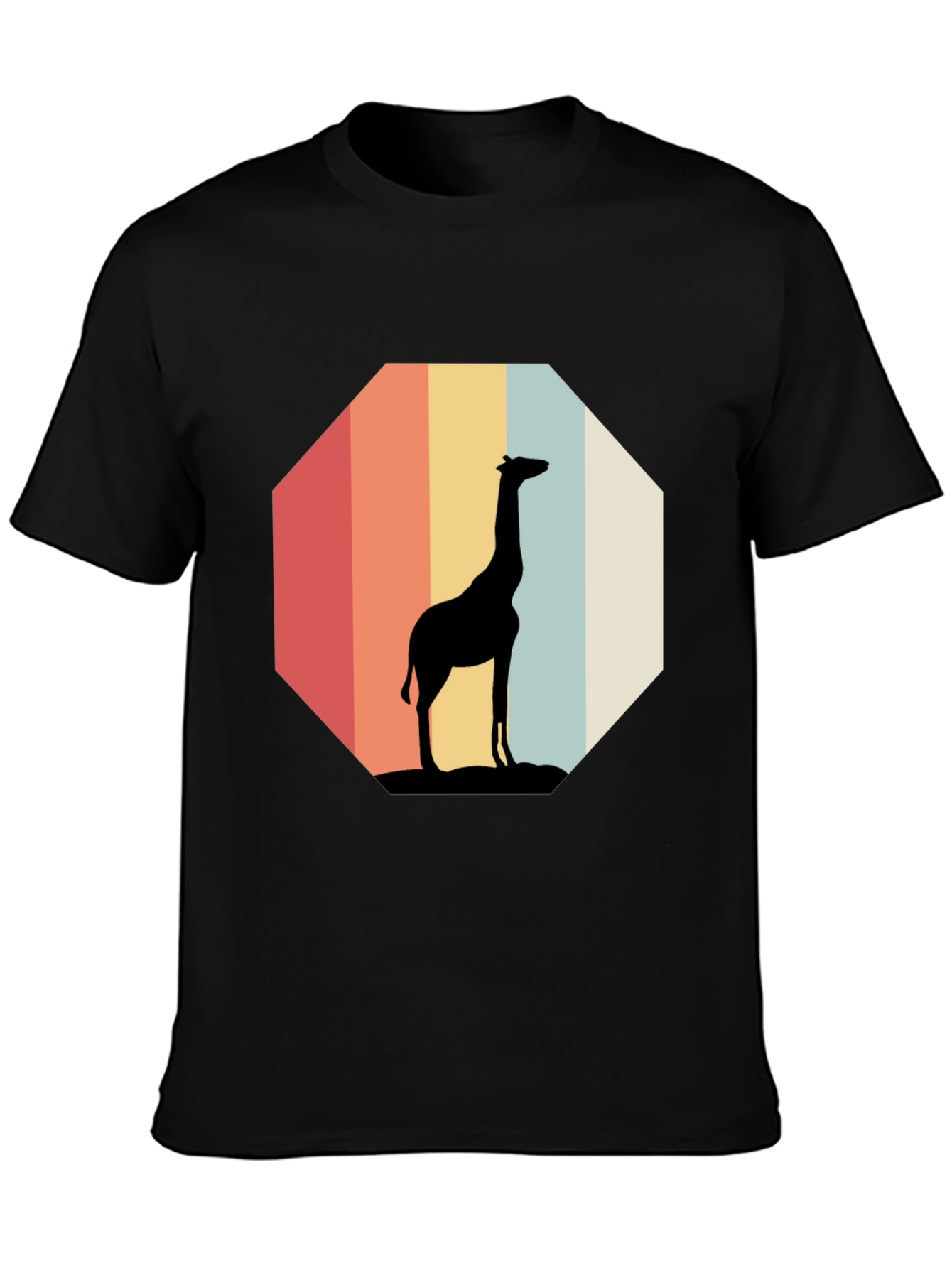 Giraffe Silhouette Retro T-Shirt