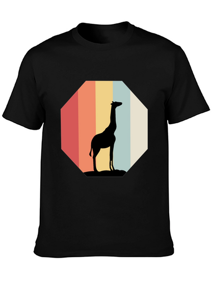 Giraffe Silhouette Retro T-Shirt