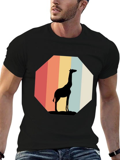 Giraffe Silhouette Retro T-Shirt