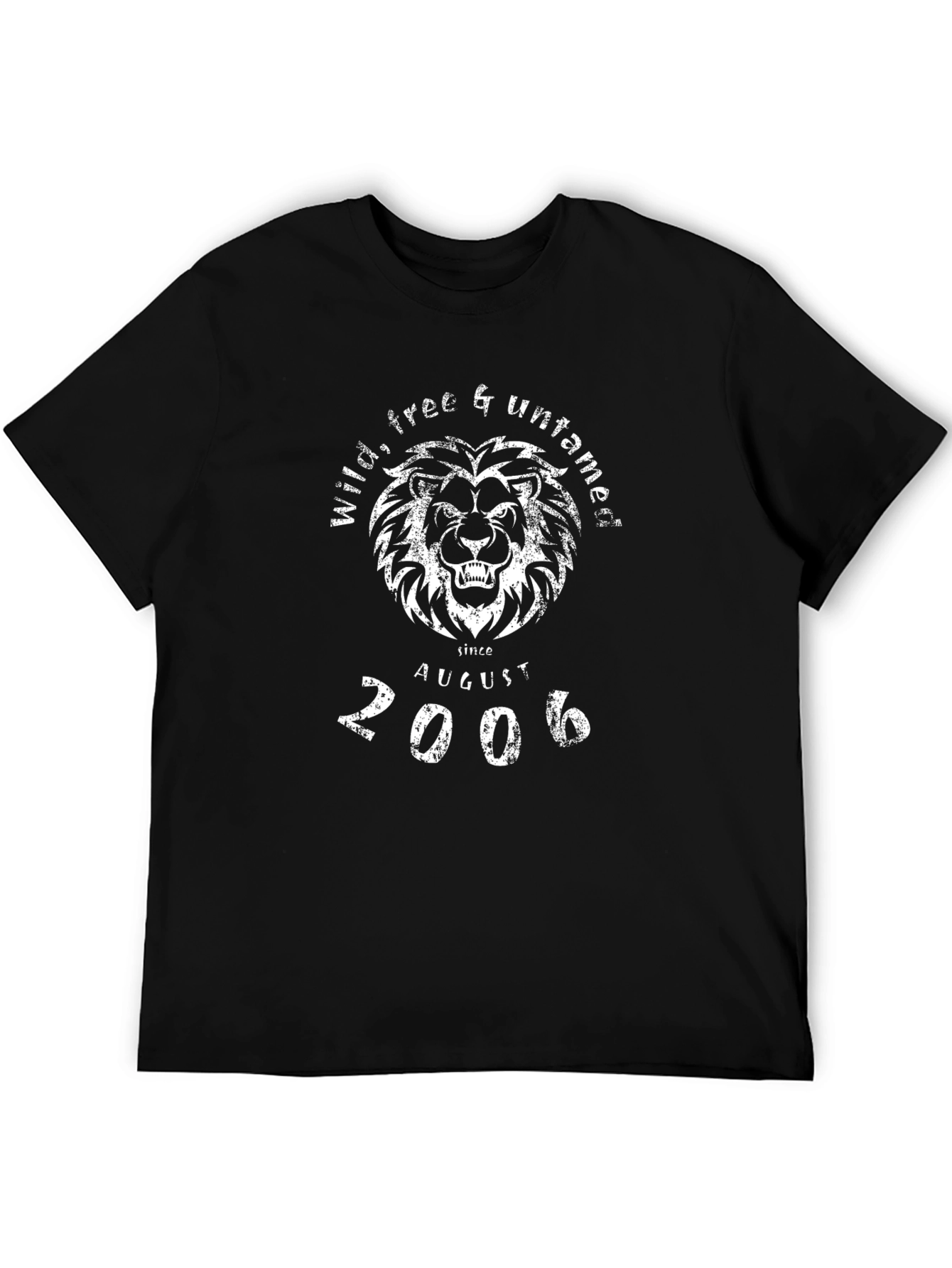 Wild Free & Untamed Lion Graphic Tee - Black