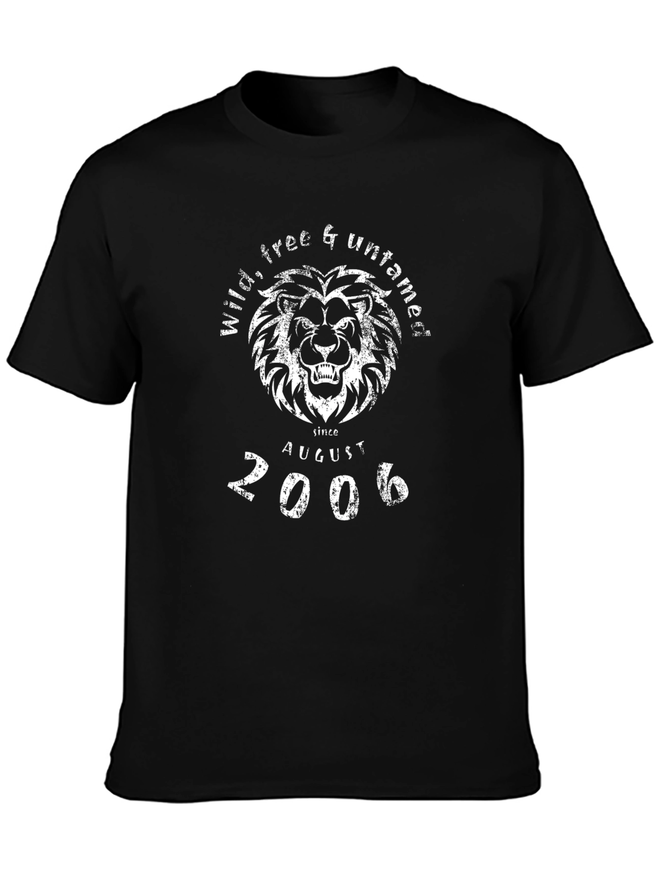 Wild Free & Untamed Lion Graphic Tee - Black