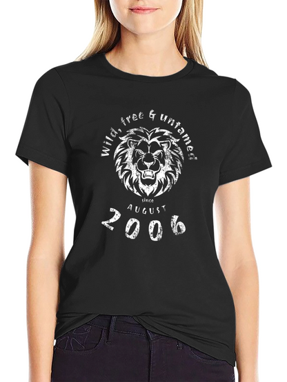 Wild Free & Untamed Lion Graphic Tee - Black