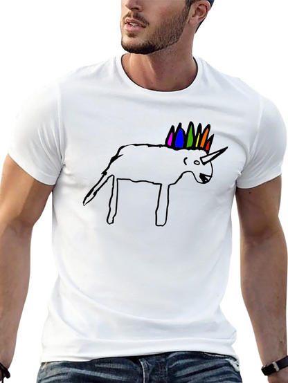 Unicorn Line Art Black T-Shirt