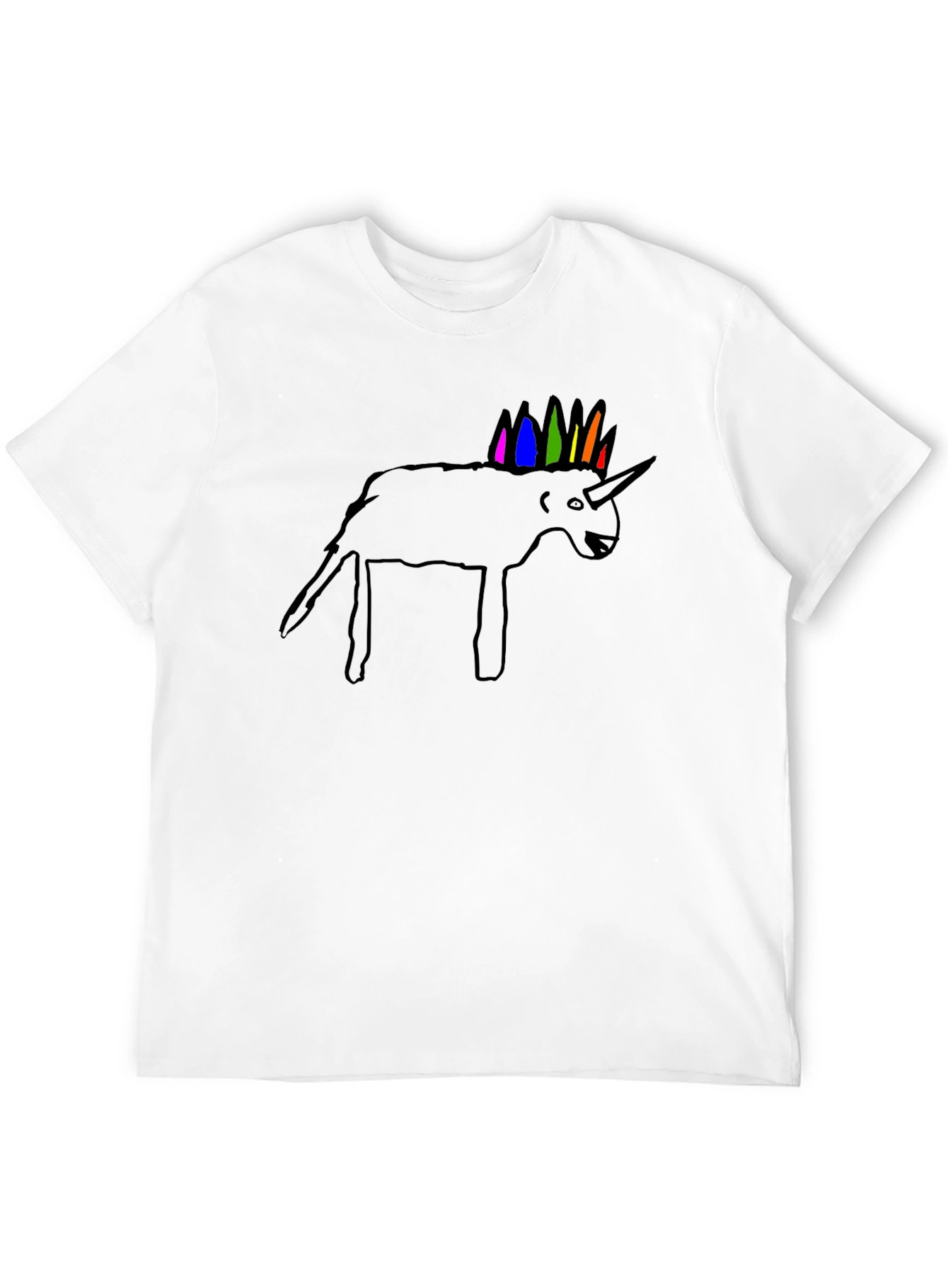 Unicorn Line Art Black T-Shirt