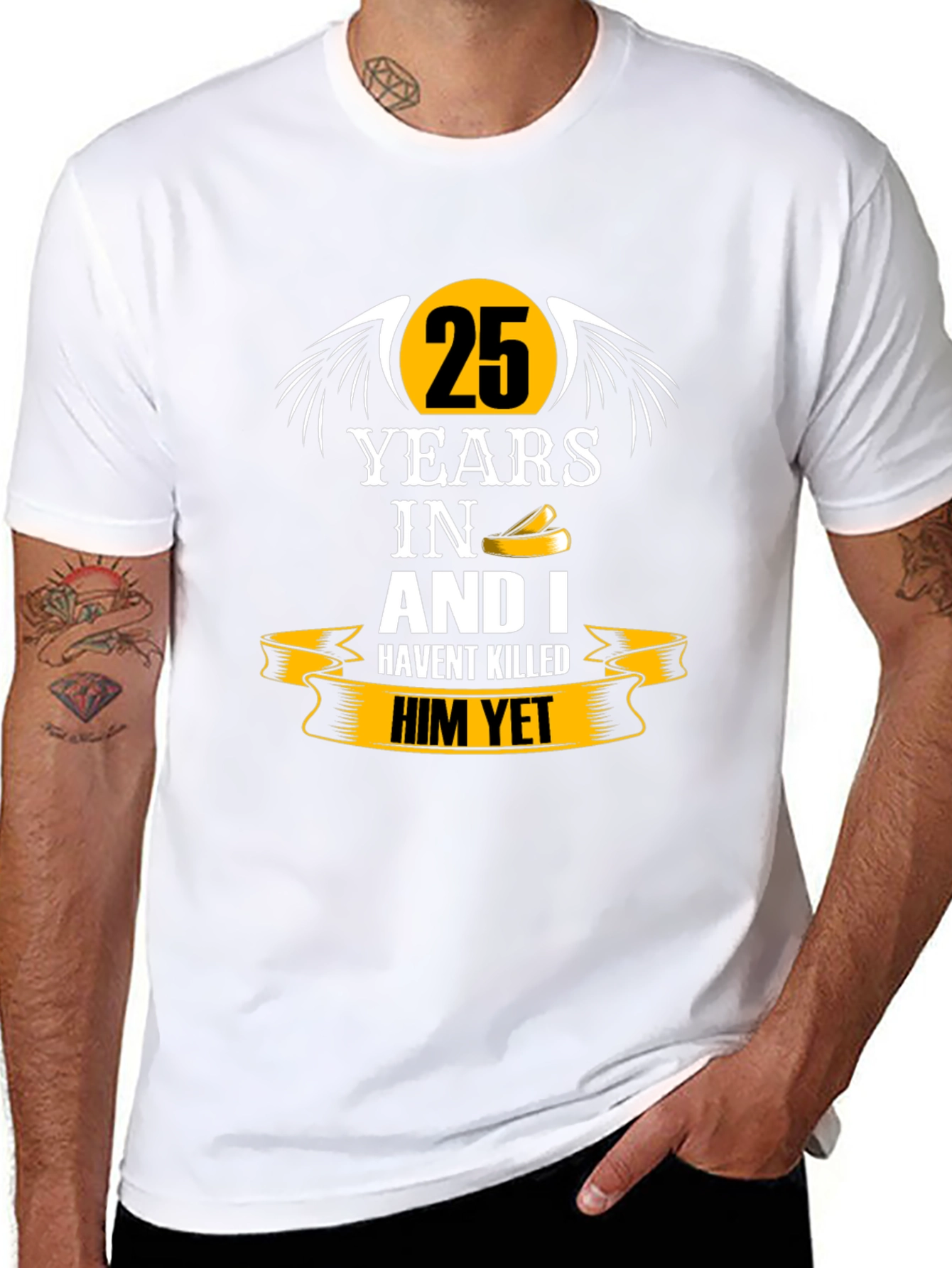 25 Years Anniversary Humor Black T-Shirt