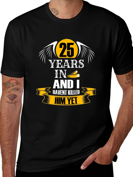 25 Years Anniversary Humor Black T-Shirt