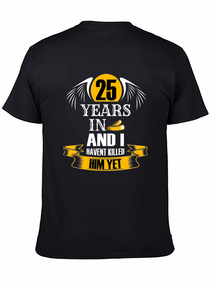 25 Years Anniversary Humor Black T-Shirt