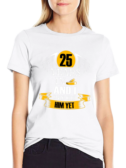 25 Years Anniversary Humor Black T-Shirt