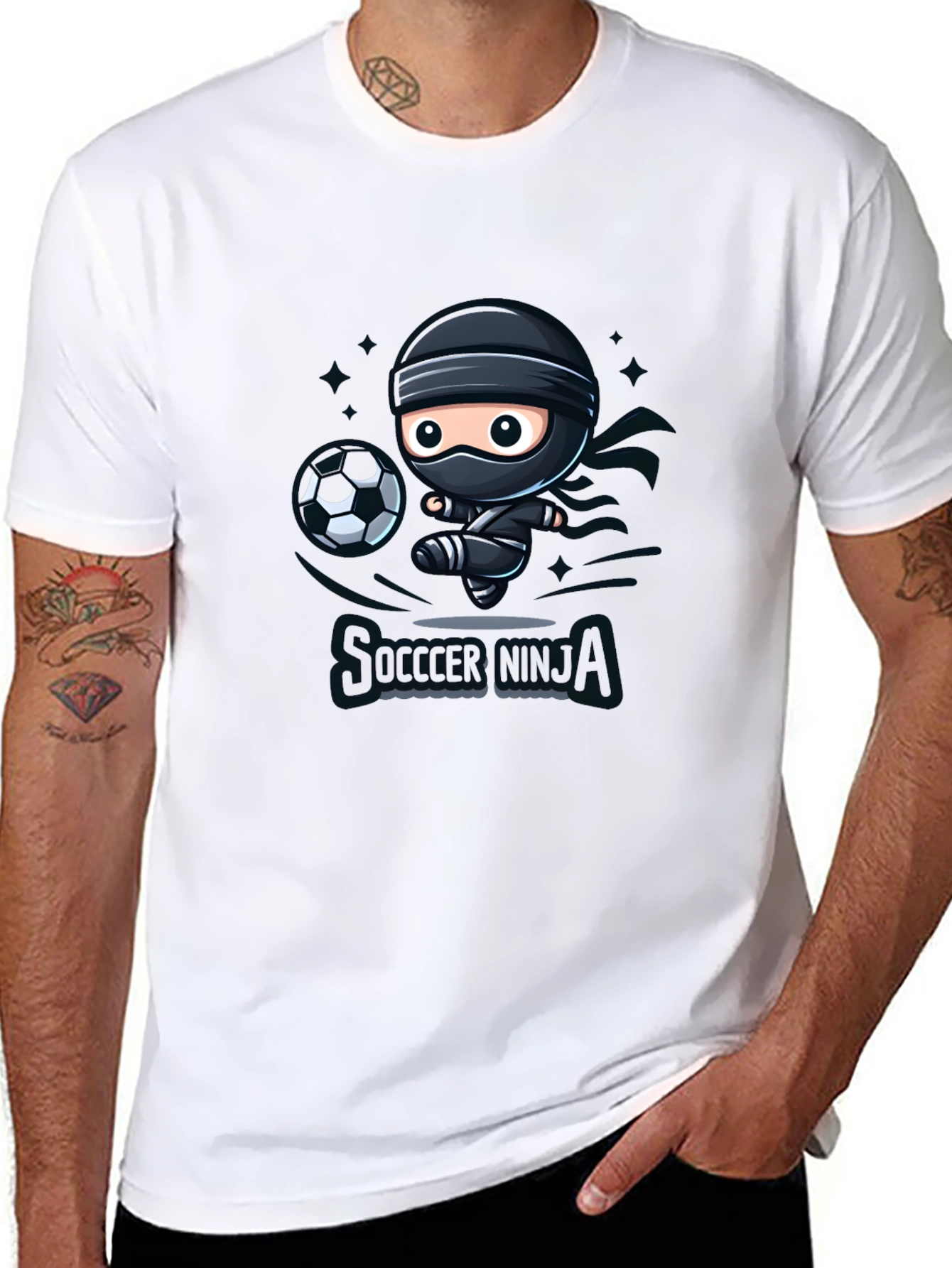 Soccer Ninja Black Graphic T-Shirt