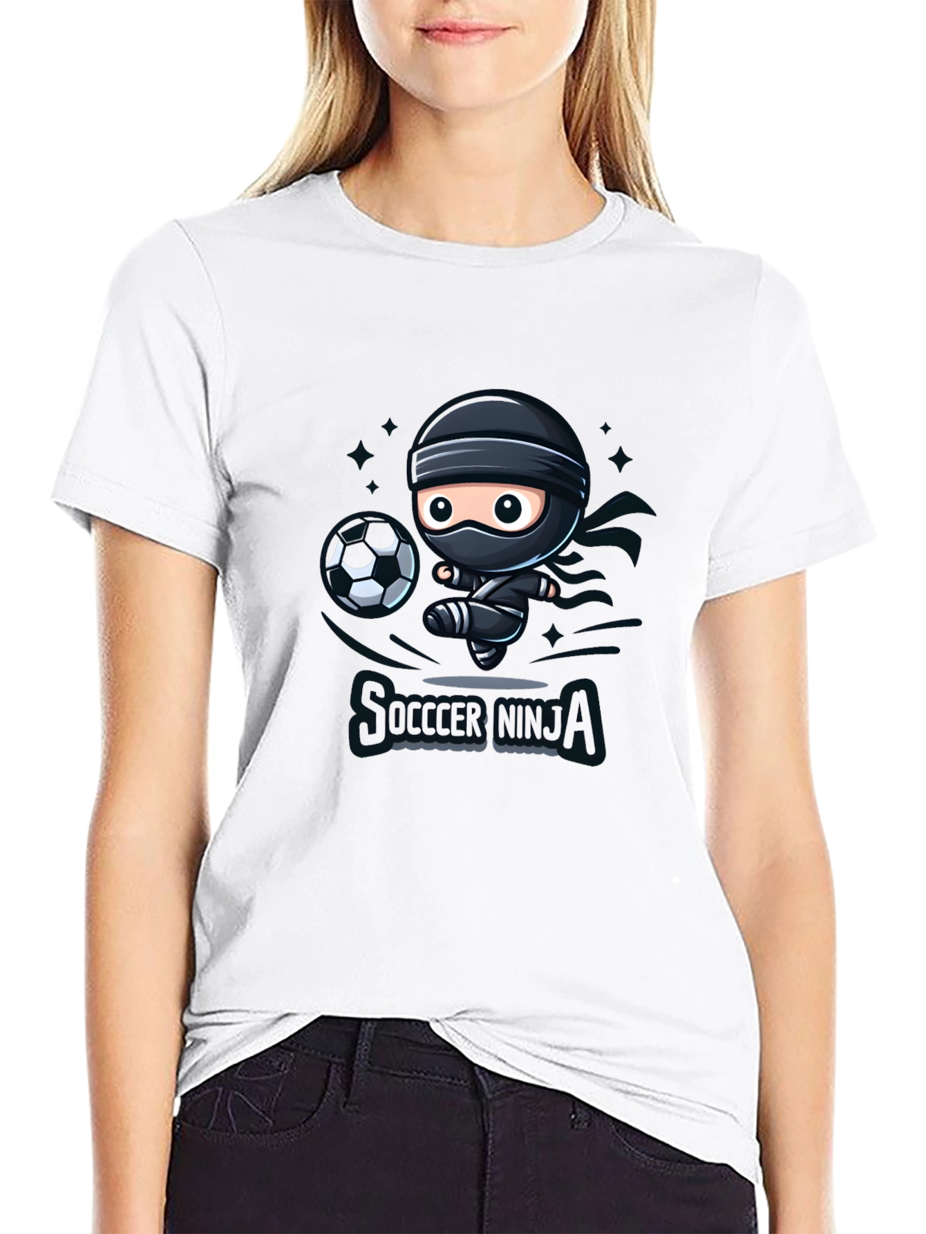 Soccer Ninja Black Graphic T-Shirt