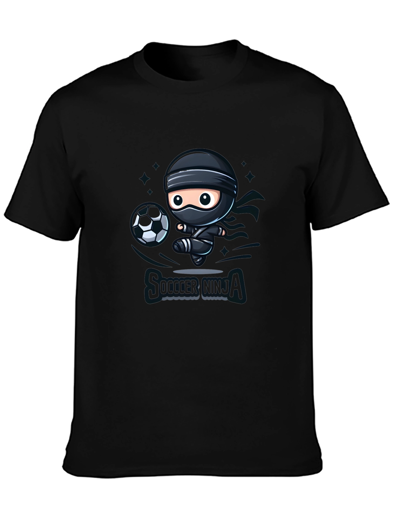 Soccer Ninja Black Graphic T-Shirt