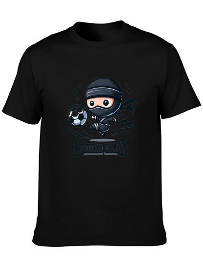 Soccer Ninja Black Graphic T-Shirt