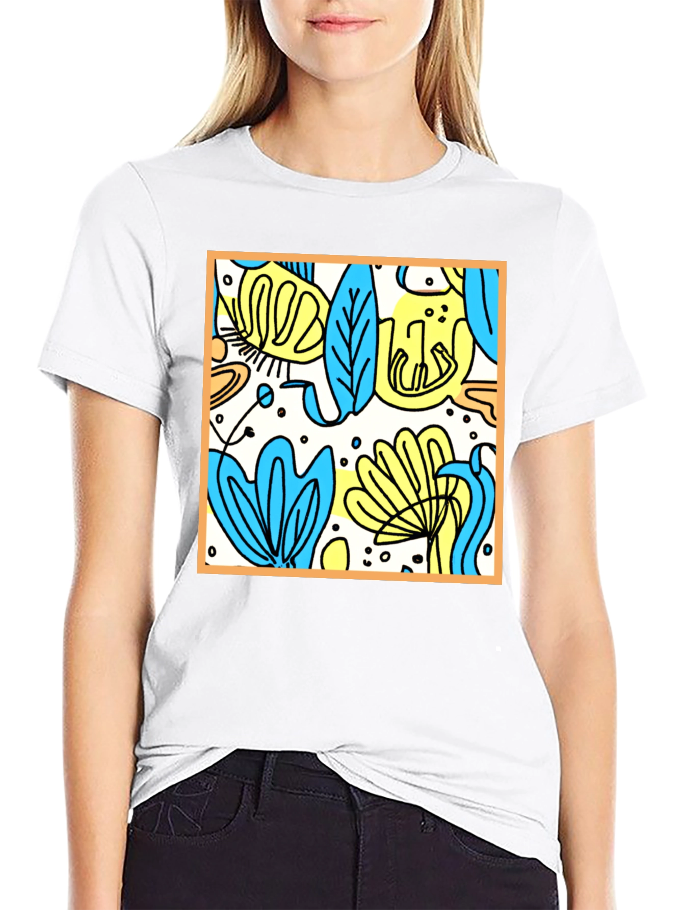Abstract Floral T-Shirt - Modern Graphic Tee