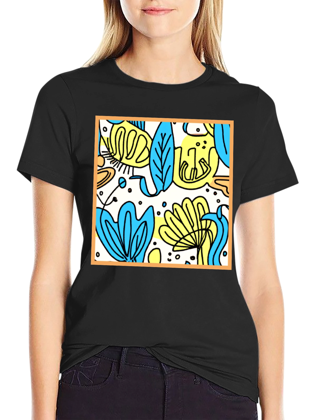Abstract Floral T-Shirt - Modern Graphic Tee
