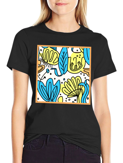 Abstract Floral T-Shirt - Modern Graphic Tee