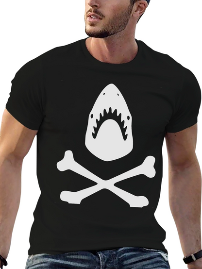 Shark & Crossbones Black Graphic Tee