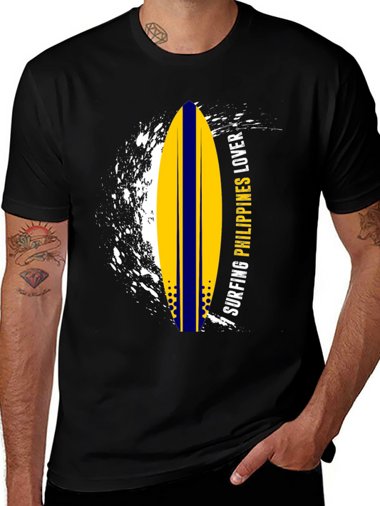 Surfing Philippines Lover Graphic Tee - Black