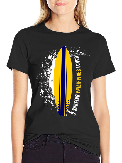 Surfing Philippines Lover Graphic Tee - Black