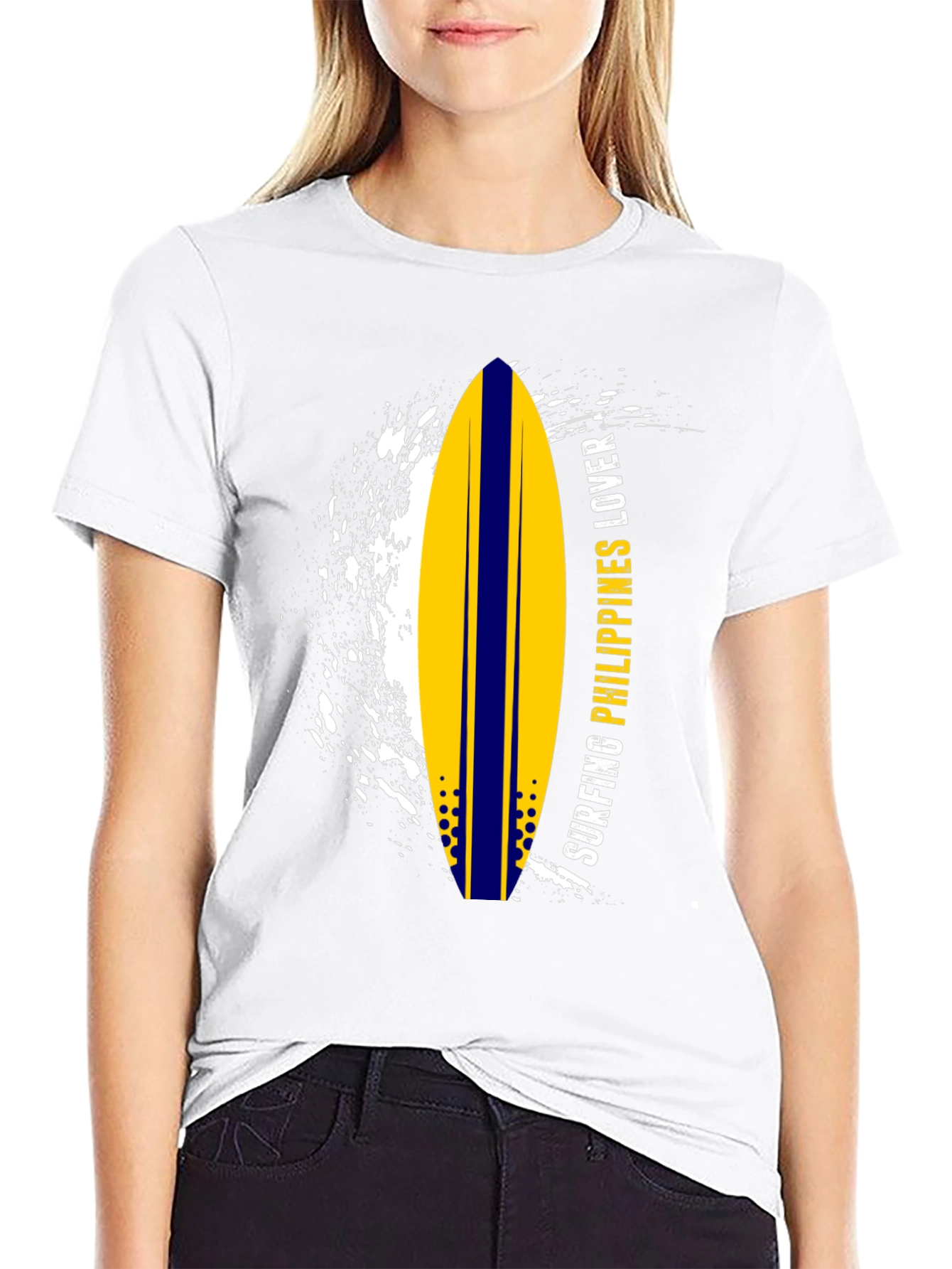 Surfing Philippines Lover Graphic Tee - Black