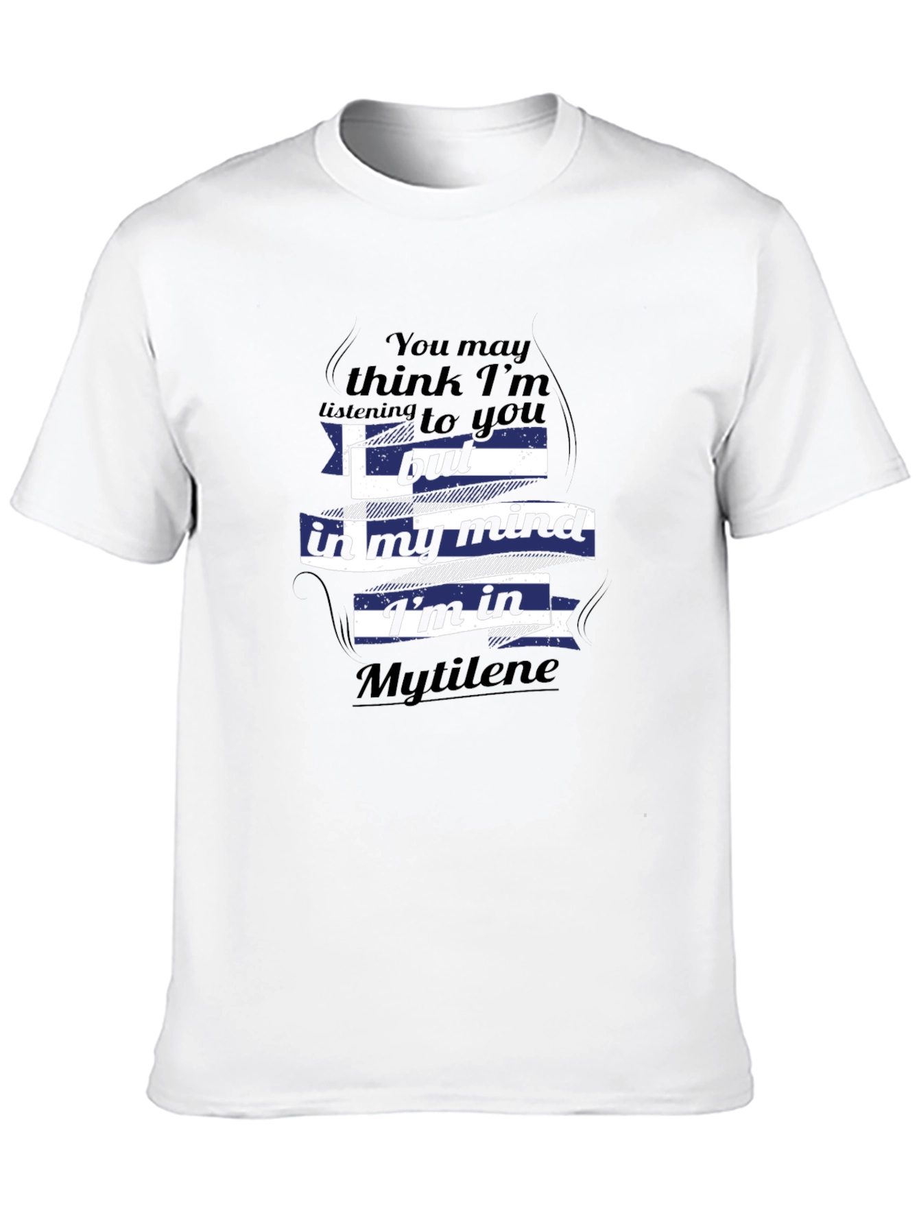 Mytilene Mind T-Shirt - Greece Flag Design