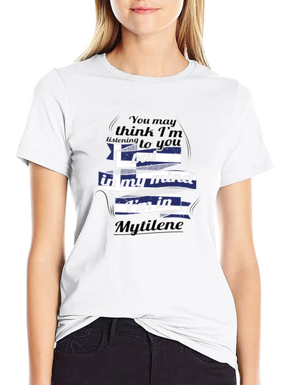 Mytilene Mind T-Shirt - Greece Flag Design