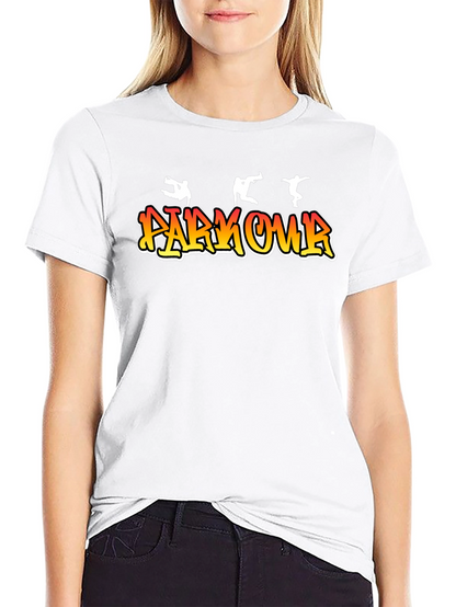 Parkour Graphic Print Black T-Shirt