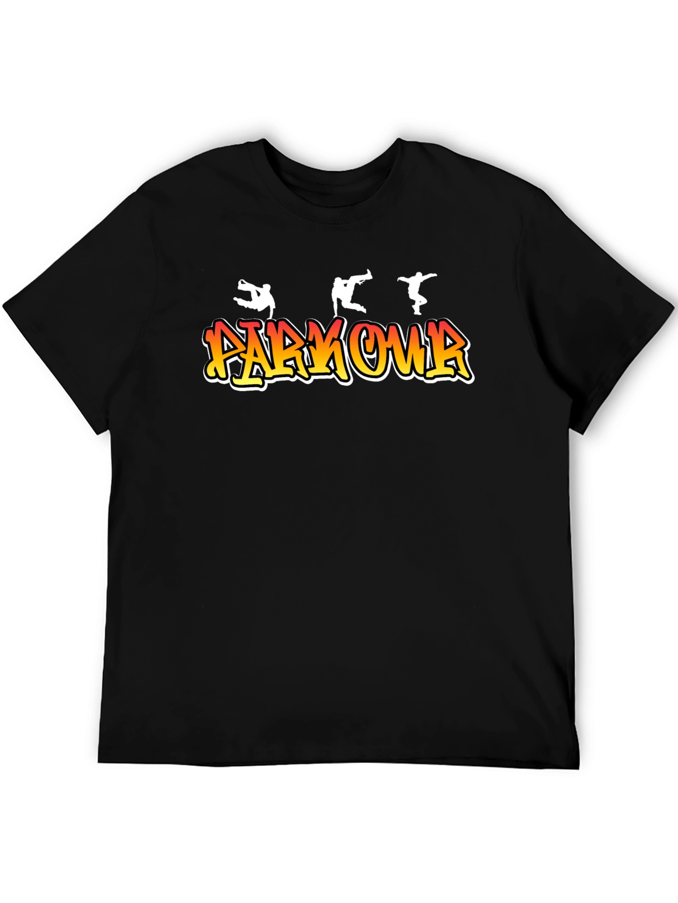 Parkour Graphic Print Black T-Shirt