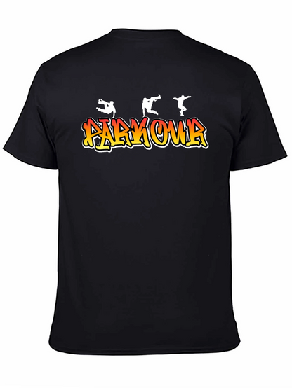 Parkour Graphic Print Black T-Shirt