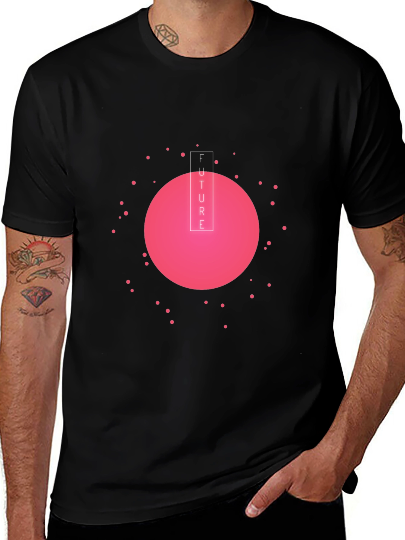 Future Graphic Tee - Black Cotton Blend