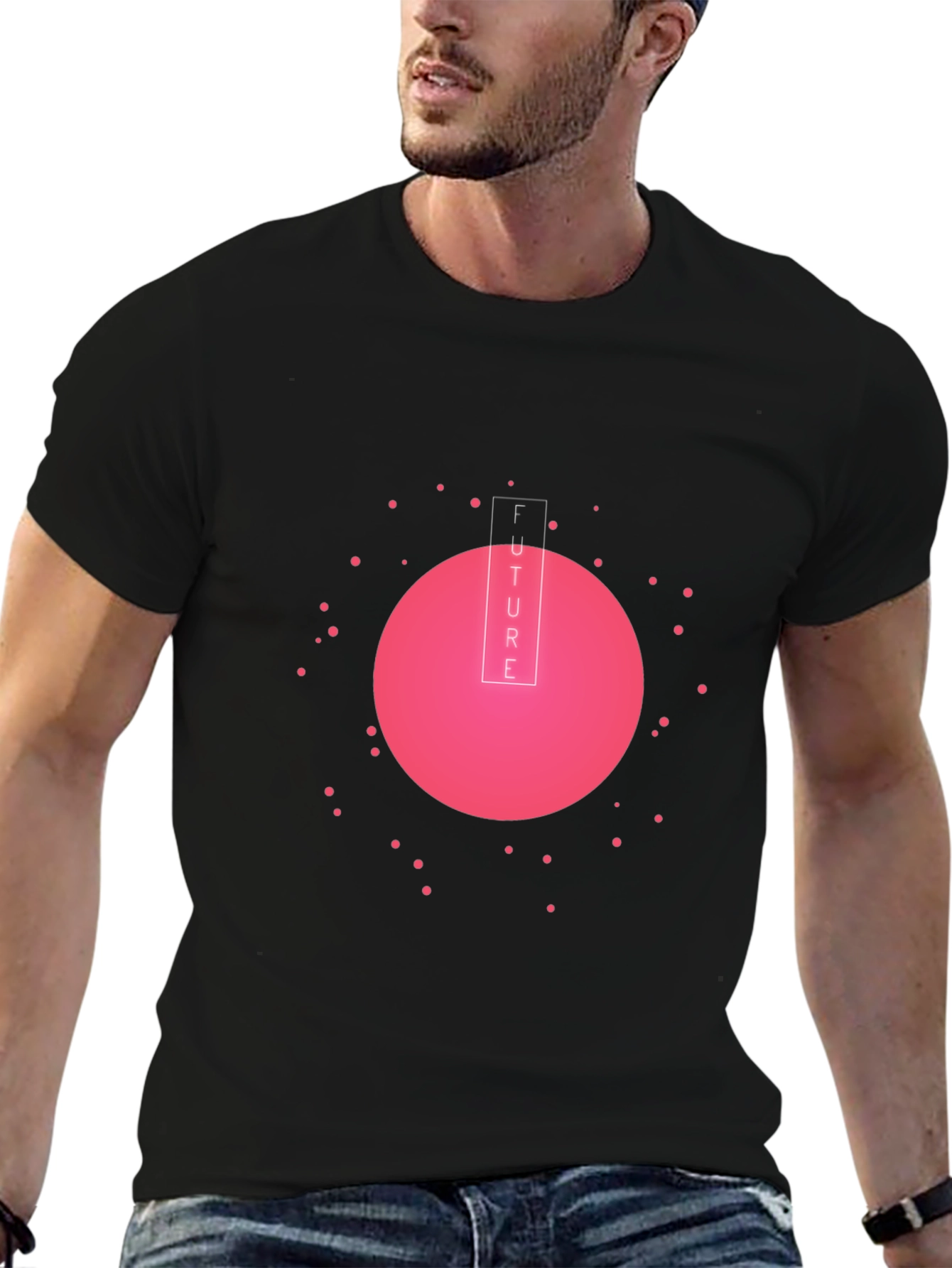 Future Graphic Tee - Black Cotton Blend