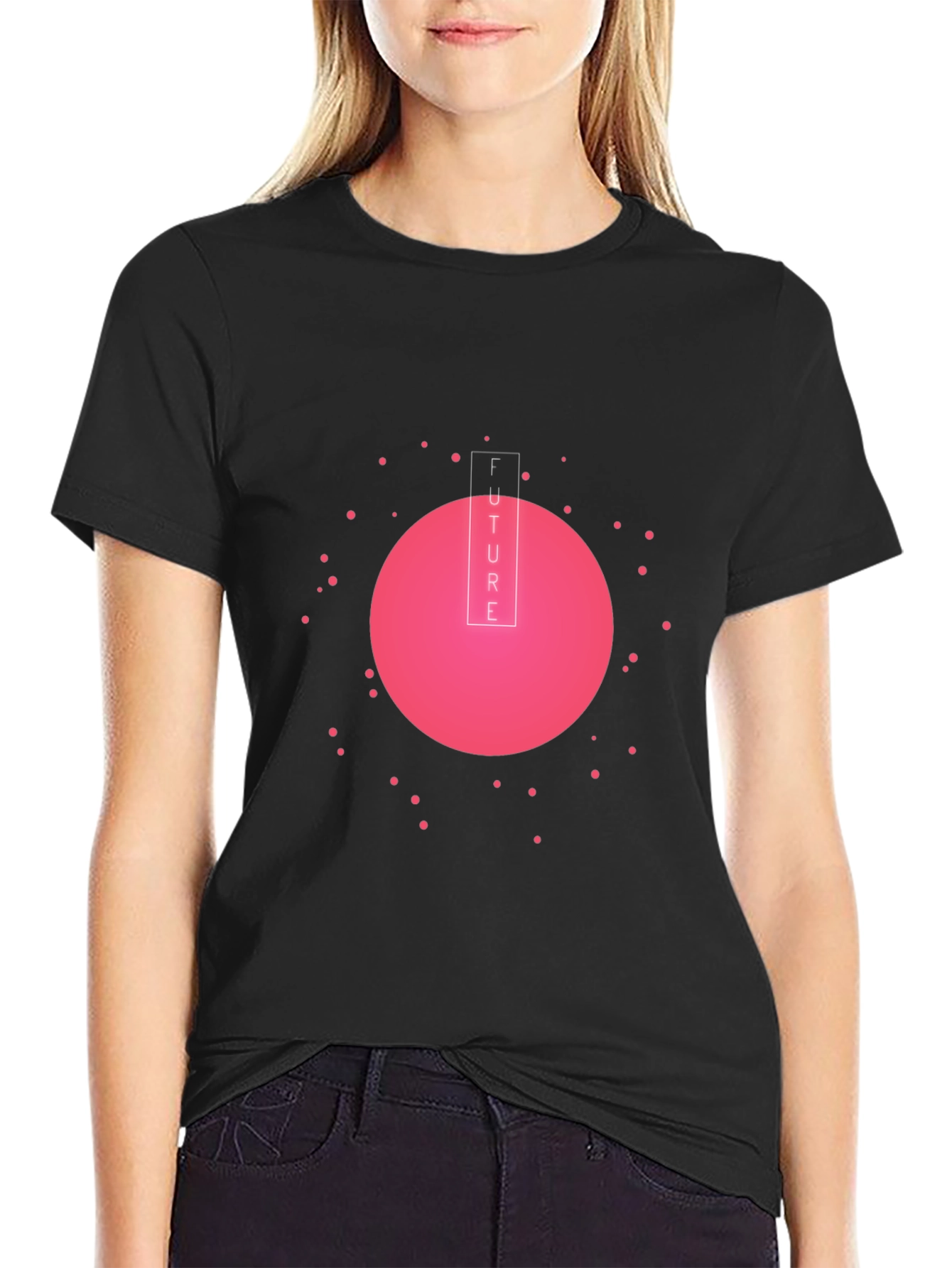 Future Graphic Tee - Black Cotton Blend