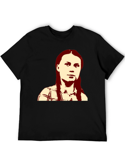 Greta Thunberg Portrait Black T-Shirt