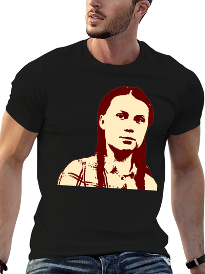 Greta Thunberg Portrait Black T-Shirt