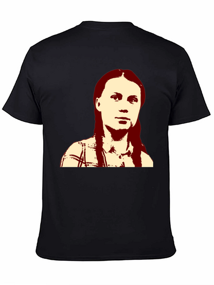 Greta Thunberg Portrait Black T-Shirt