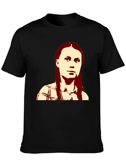 Greta Thunberg Portrait Black T-Shirt