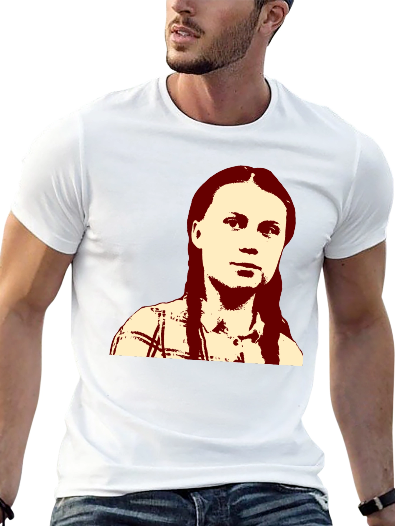 Greta Thunberg Portrait Black T-Shirt