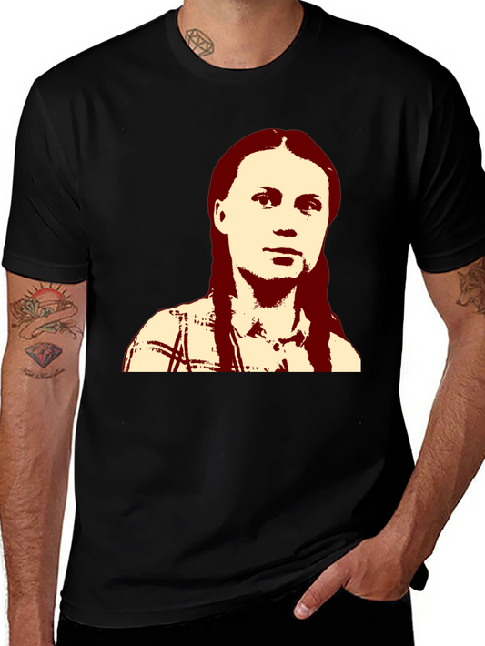 Greta Thunberg Portrait Black T-Shirt