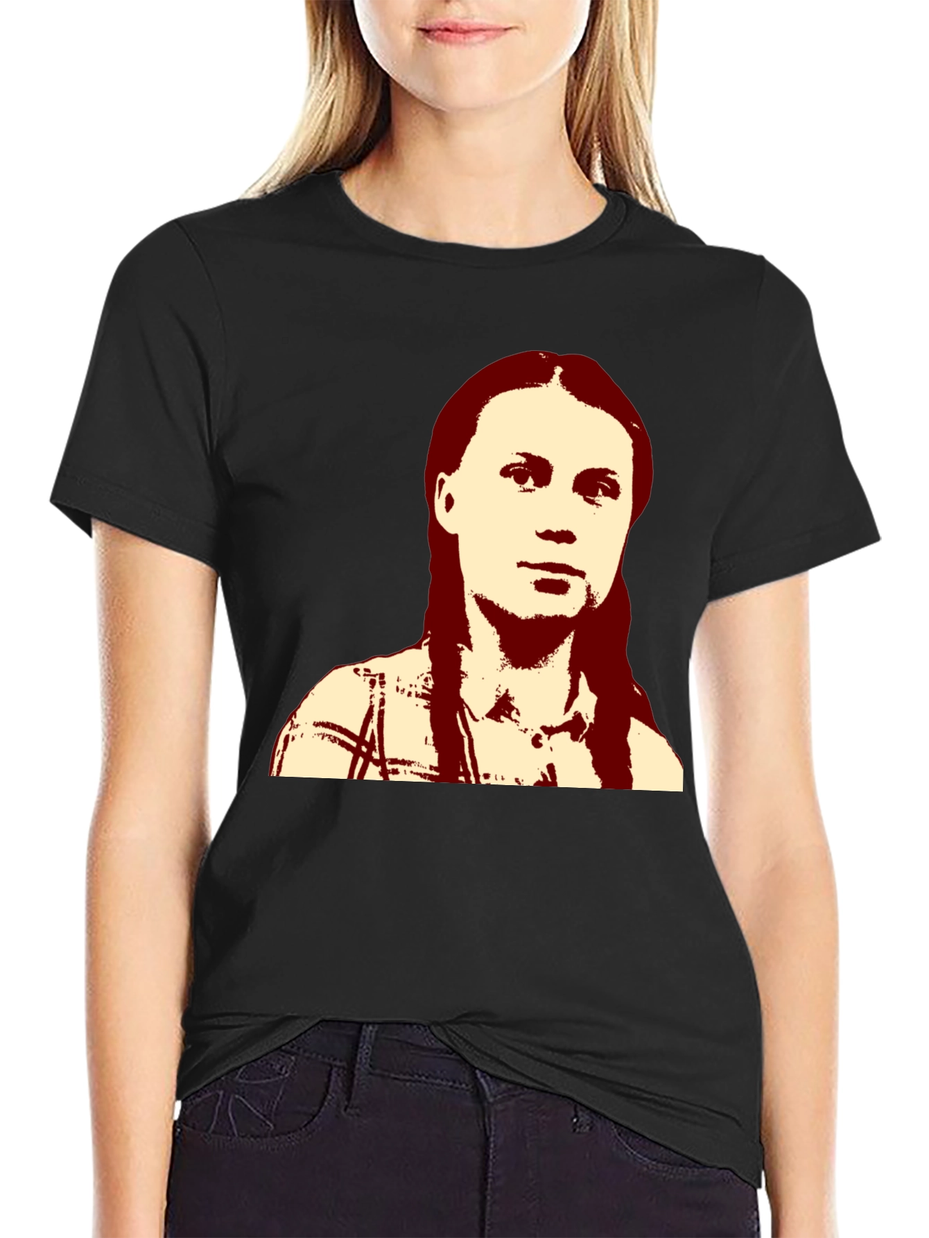 Greta Thunberg Portrait Black T-Shirt