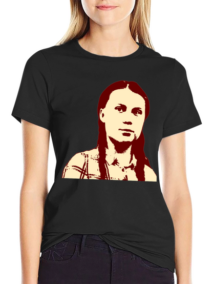 Greta Thunberg Portrait Black T-Shirt
