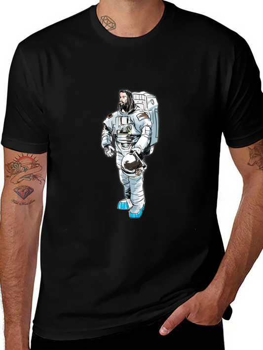 Astronaut Graphic T-Shirt - Black Cotton Tee