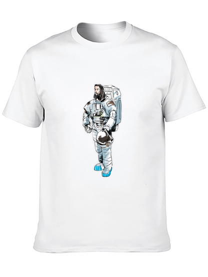 Astronaut Graphic T-Shirt - Black Cotton Tee